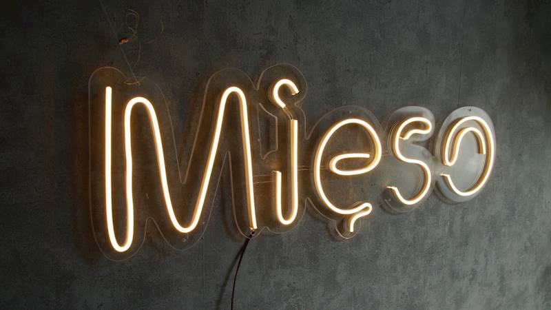neon Mięso 82x30cm 