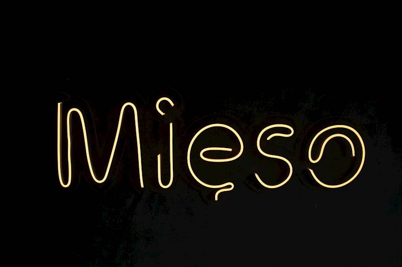 neon Mięso 82x30cm 