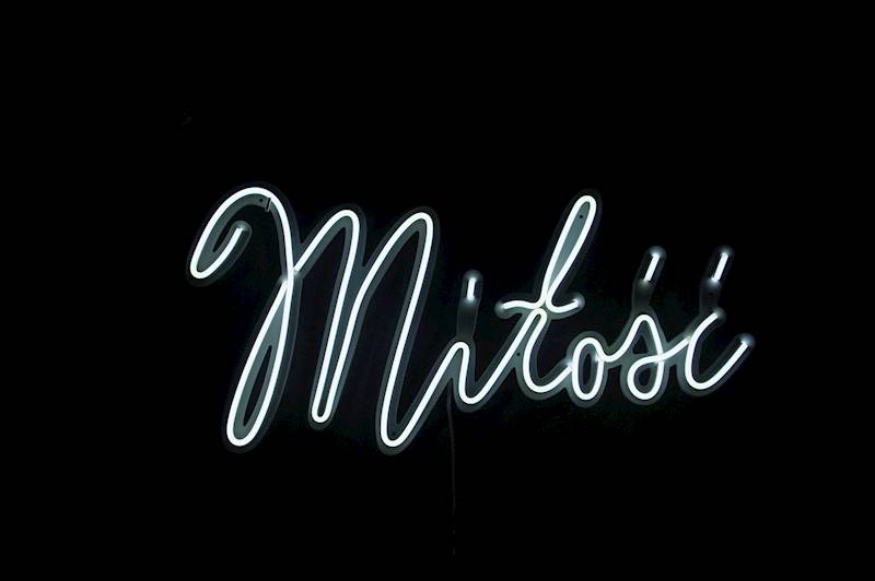 neon Miłość 57x28 cm