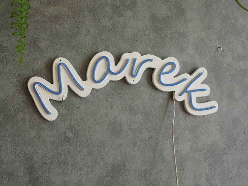 neon Marek po łuku 50x17 cm