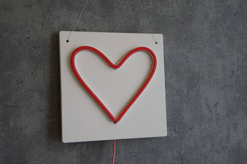 neon Serce 17x17 cm