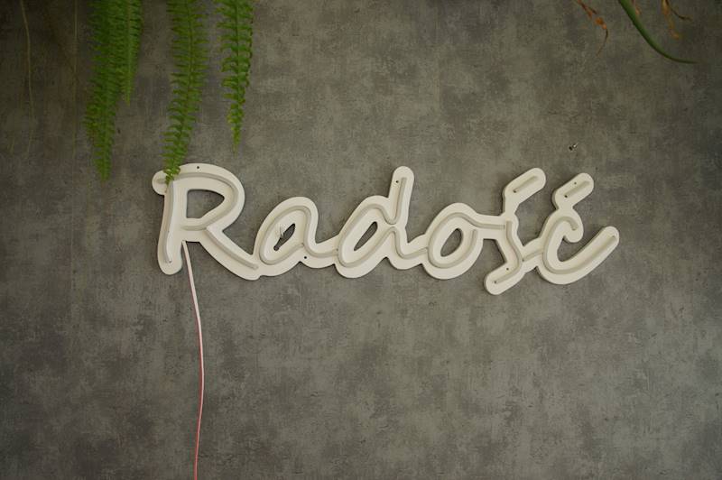neon Radość 80x20 cm 