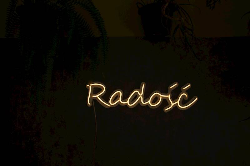 neon Radość 80x20 cm 
