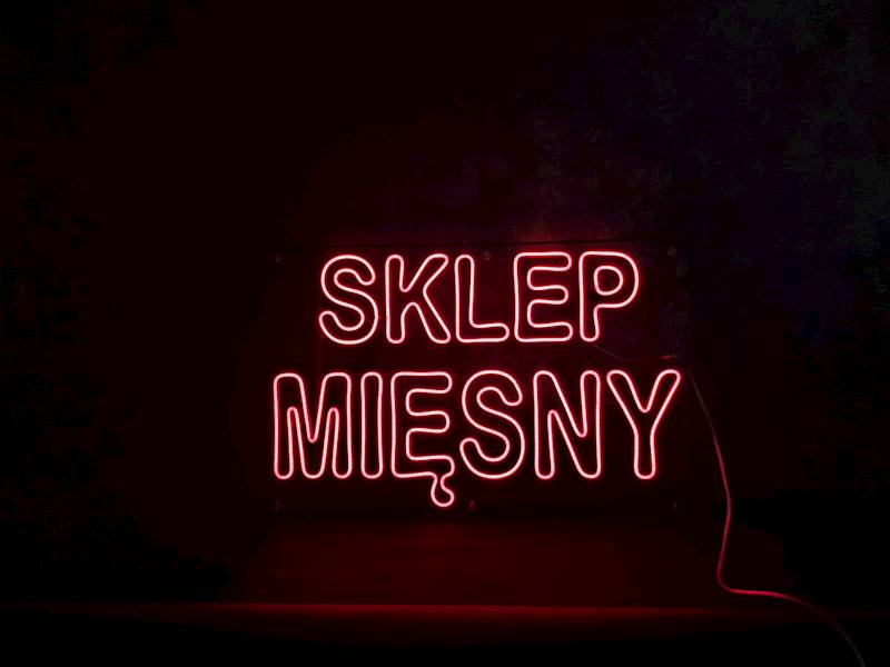 neon Sklep mięsny 80x53cm