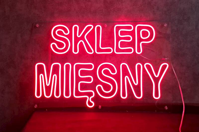 neon Sklep mięsny 80x53cm