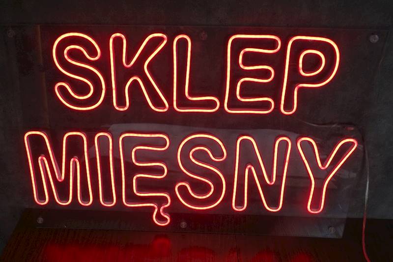 neon Sklep mięsny 80x53cm