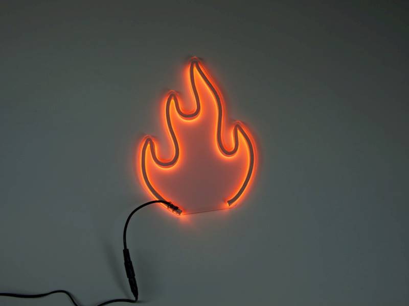 neon Płomień 18x15cm