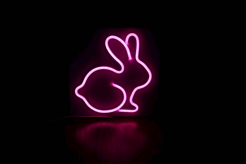 neon Królik 20x20 cm