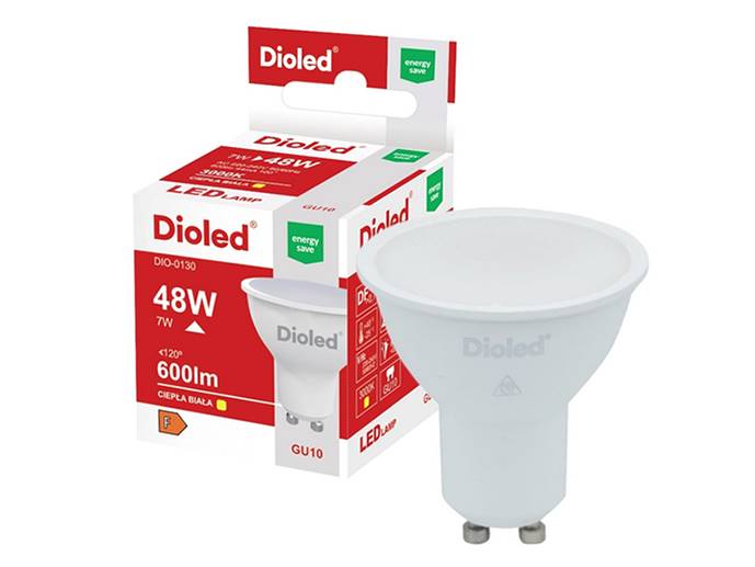 Żarówka LEd GU10 7W b.ciepły