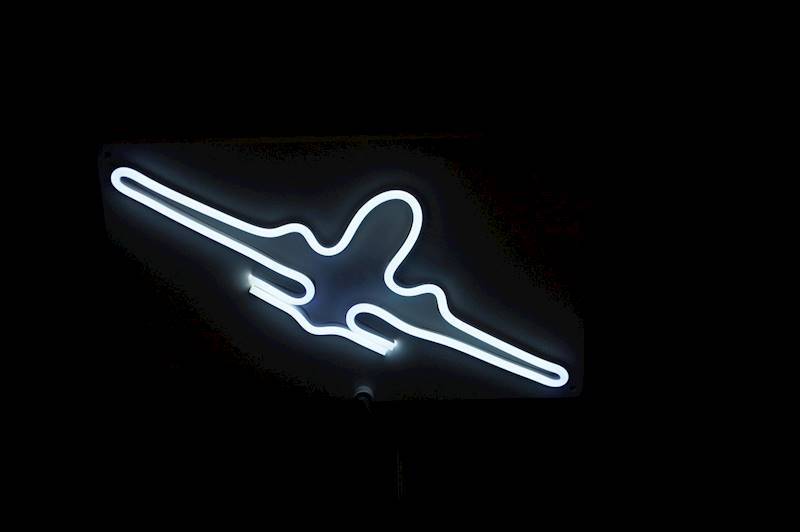 neon Startujący samolot 30x18 cm 