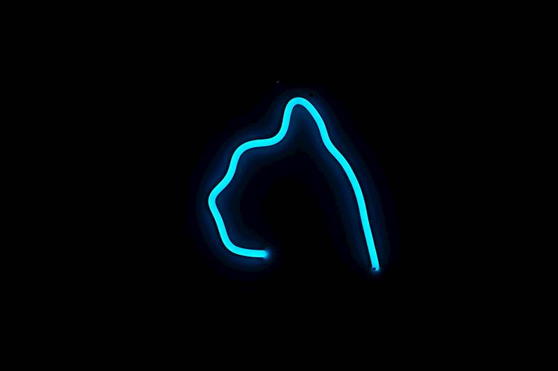 neon Kot z profilu 20x20cm 