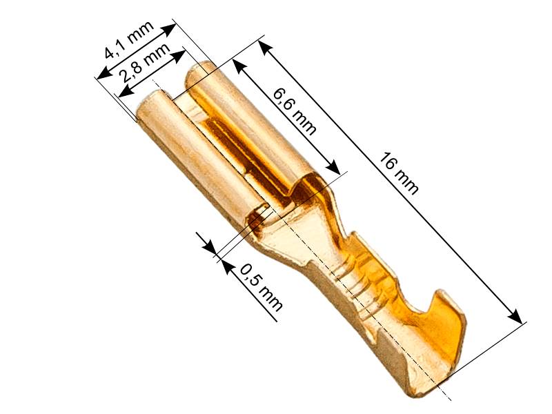 Konektor F żeński 2,8mm nieizolowany płaski