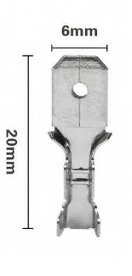 Konektor M męski 6,3mm nieizolowany płaski szary