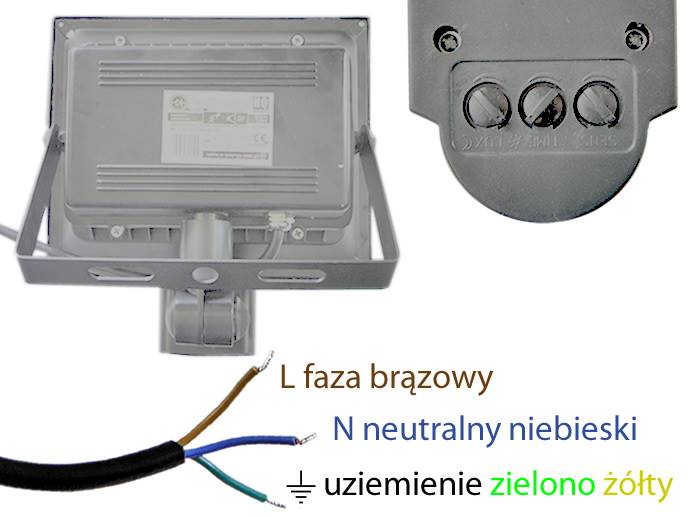 Naświetlacz LED Cob 30w z czujką ruchu szary b.dz.