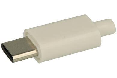 wtyk  USB3.1type-c na przewód lutowany biały