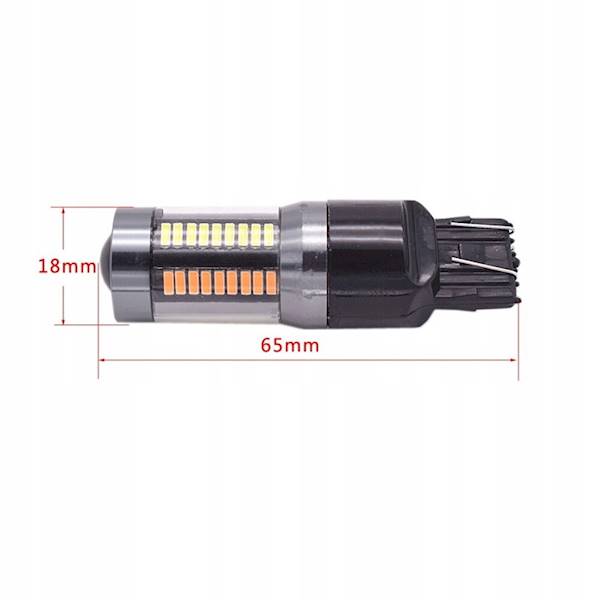 DUAL COLOR W21/5W 66 LED 4014  BIAŁY + POMARAŃ