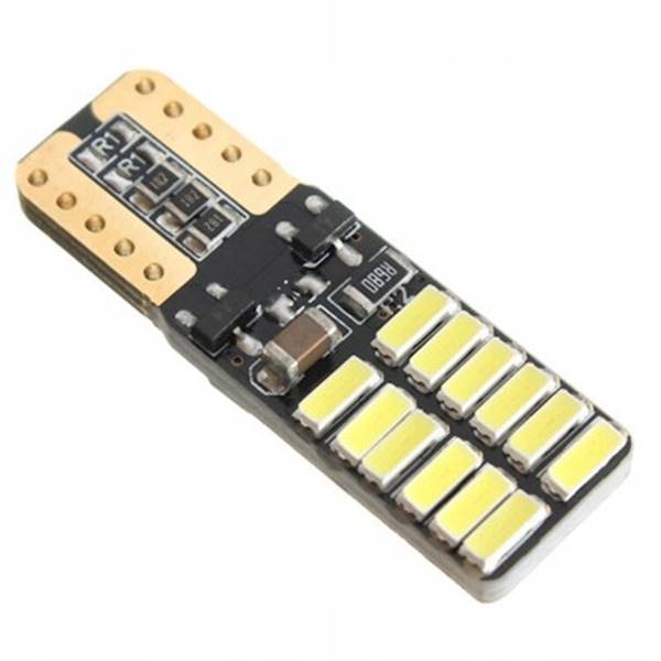 ŻARÓWKA LED W5W 24 SMD T10 niebieska canbus