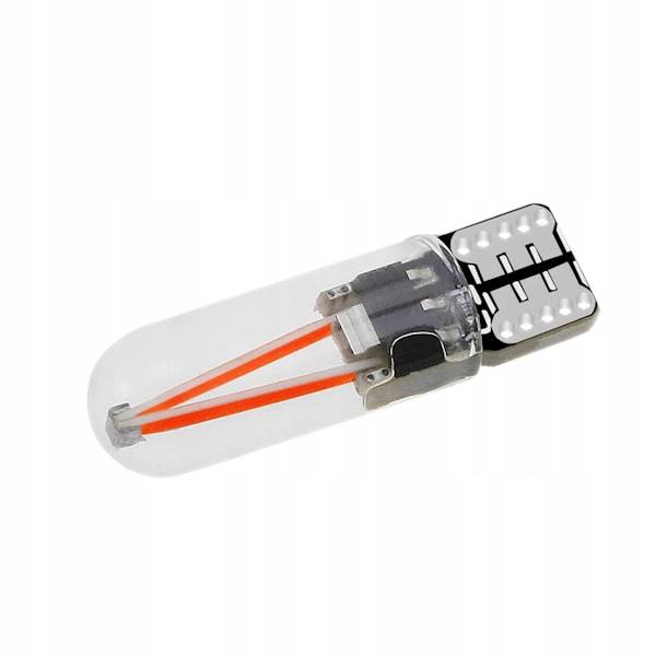 ŻARÓWKA LED COB FILAMENT W5W 12V 24V CZERWONA