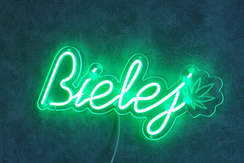neon Bielej 44x19cm