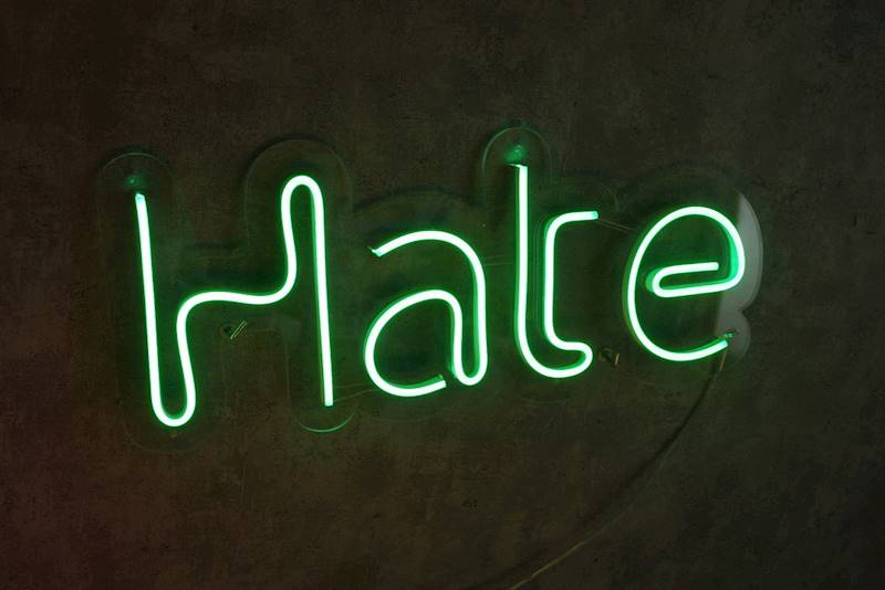 neon Hate 22x52cm