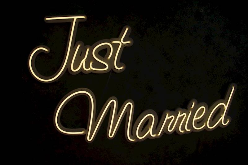 neon Just Married 28x127cm