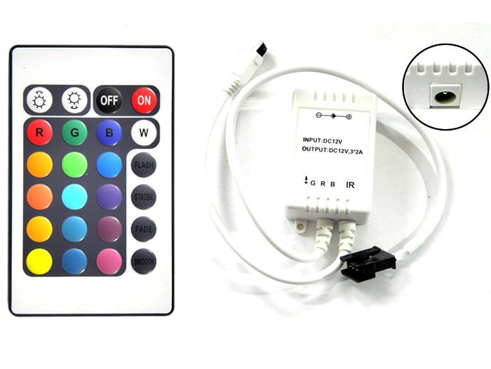 Sterownik LED 6A, RGB, z pilotem