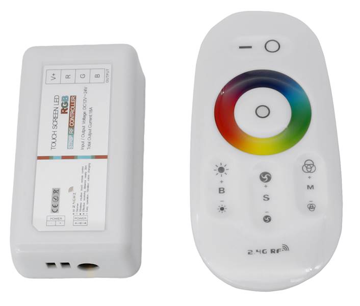 Sterownik LED 18A, RGB, z pilotem, biały