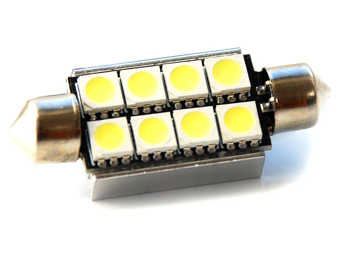 Żarówka Led C5W 41 mm 8smd 5050 biała z. canbus