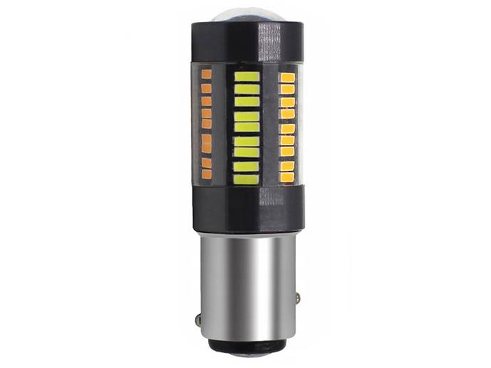 LED P21/5W 66 LED  DUAL BIAŁY  POMARAŃCZOWY CANBUS