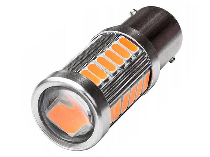 ŻARÓWKA LED 33 SMD 5630 PY21W BAU15S POMARAŃCZOWA
