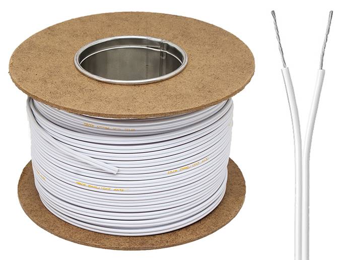Kabel głośnikowy 2*0,5 biały 1m