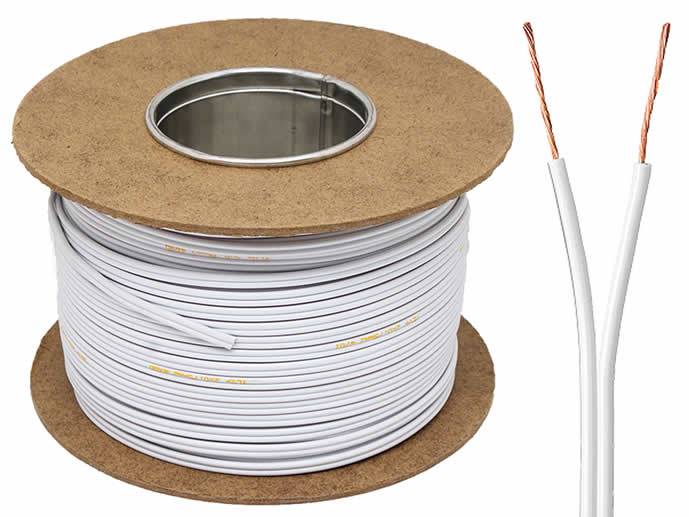 Kabel głośnikowy linka 2* 1,0mm biały 1m Cu