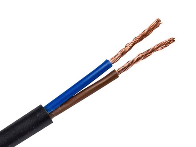 kabel elektryczny OMYp 2x0,75 230V czarny płas 1m