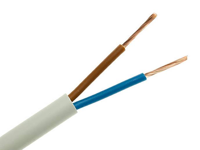 kabel elektryczny OMYp 2x0,75 230V biały płas. 1m