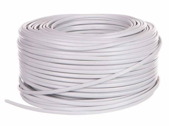 kabel elektryczny OMYp 2x0,75 230V biały płas. 1m