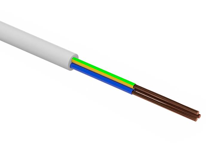 Kabel OWY 3X2,5 biały