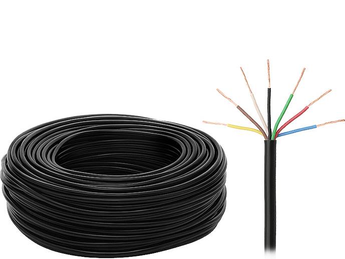Kabel samochodowy YLYs 7x0,75 miedziany czarny 1m
