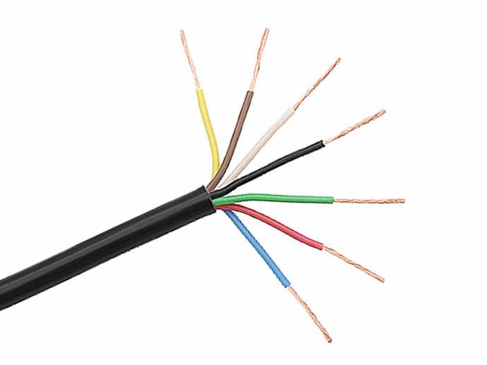 Kabel samochodowy YLYs 7x0,75 miedziany czarny 1m