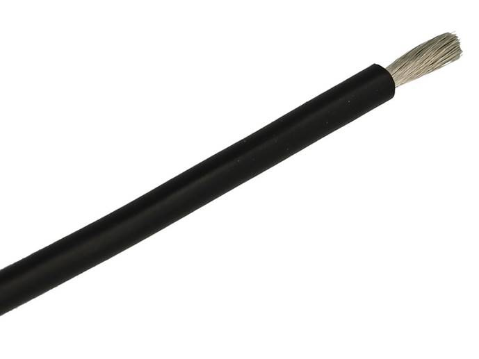 Kabel montażowy linka1x2,5 okrągły czarny 1m SILIK