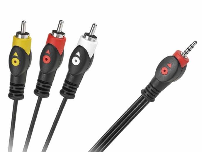 Kabel Jack 3.5 cztero-polowy 3x RCA 3m