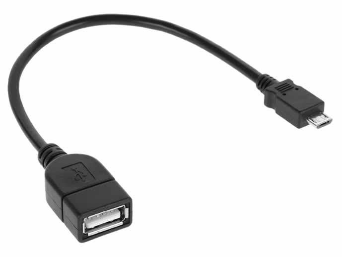 Kabel USB gniazdo A-wtyk micro USB 20cm
