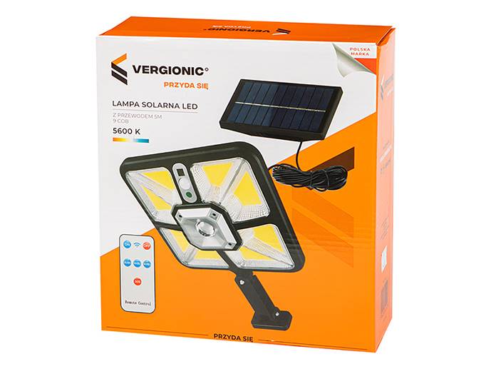Lampa uliczna solarna 150W + kabel 5m