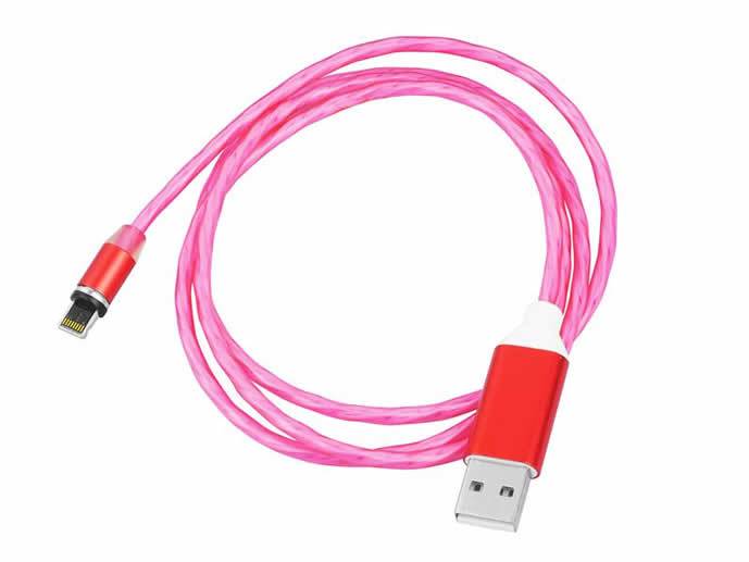 Kabel USB magnetyczny 3w1 podświetlenie (czerwony)