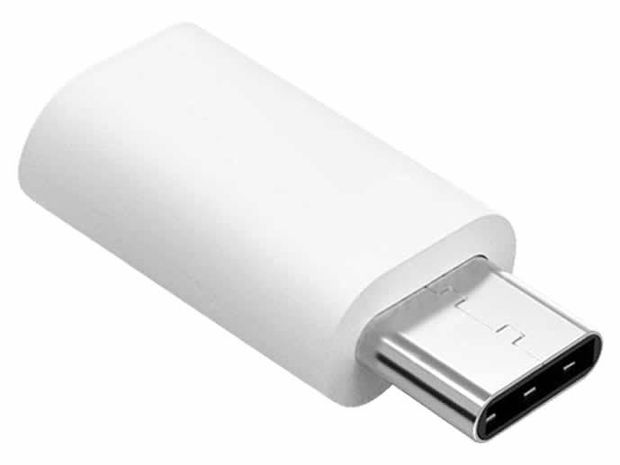 Adapter Przejściówka micro USB-USB typu C biały/sr