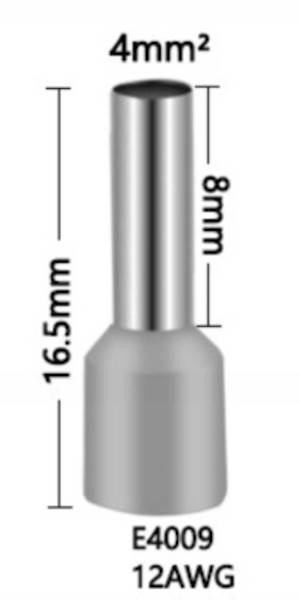 Tulejka zaciskowa 17/8mm 12 AWG 4mm szara