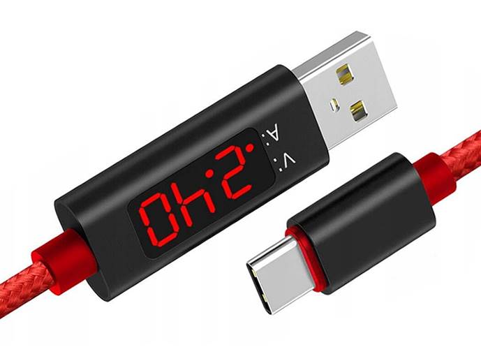 Przewód USB typ C woltomierzem i amperomierzem 1m 