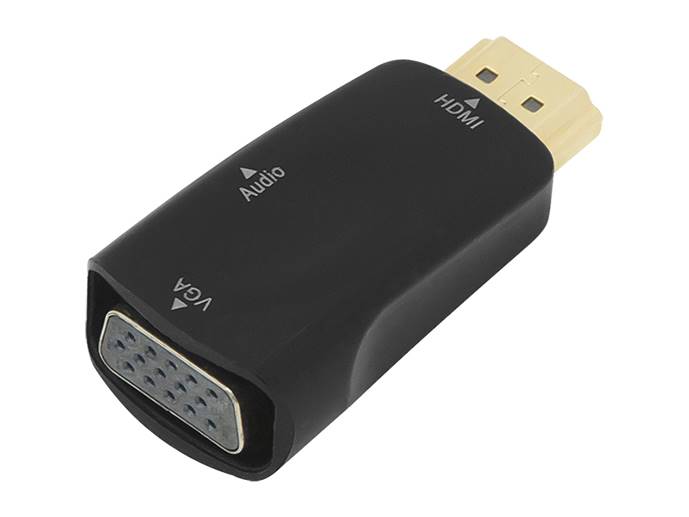 Adapter HDMI wtyk-VGA gniazdo + gn.3,5