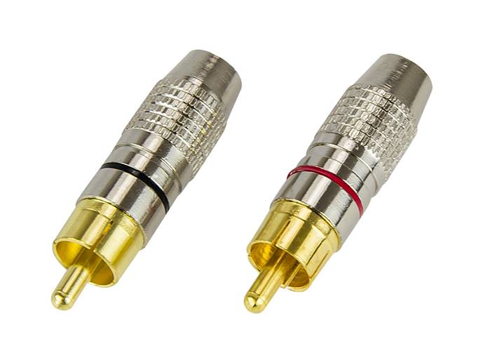 Wtyk RCA SILVER złocony professional komplet 2 szt