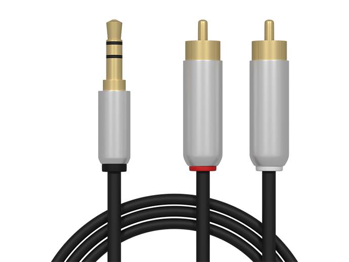 Przyłącze Wtyk jack -2x RCA 1,5m metal