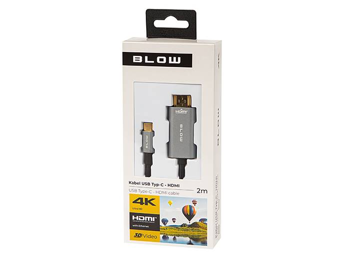 Przyłącze HDMI-USB-C 2m plecionka 